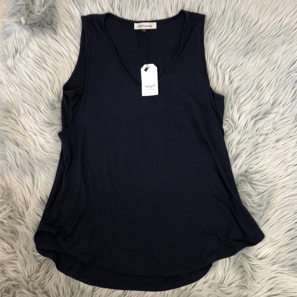 Angel Maternity Navy Ultra Soft Tank Top small